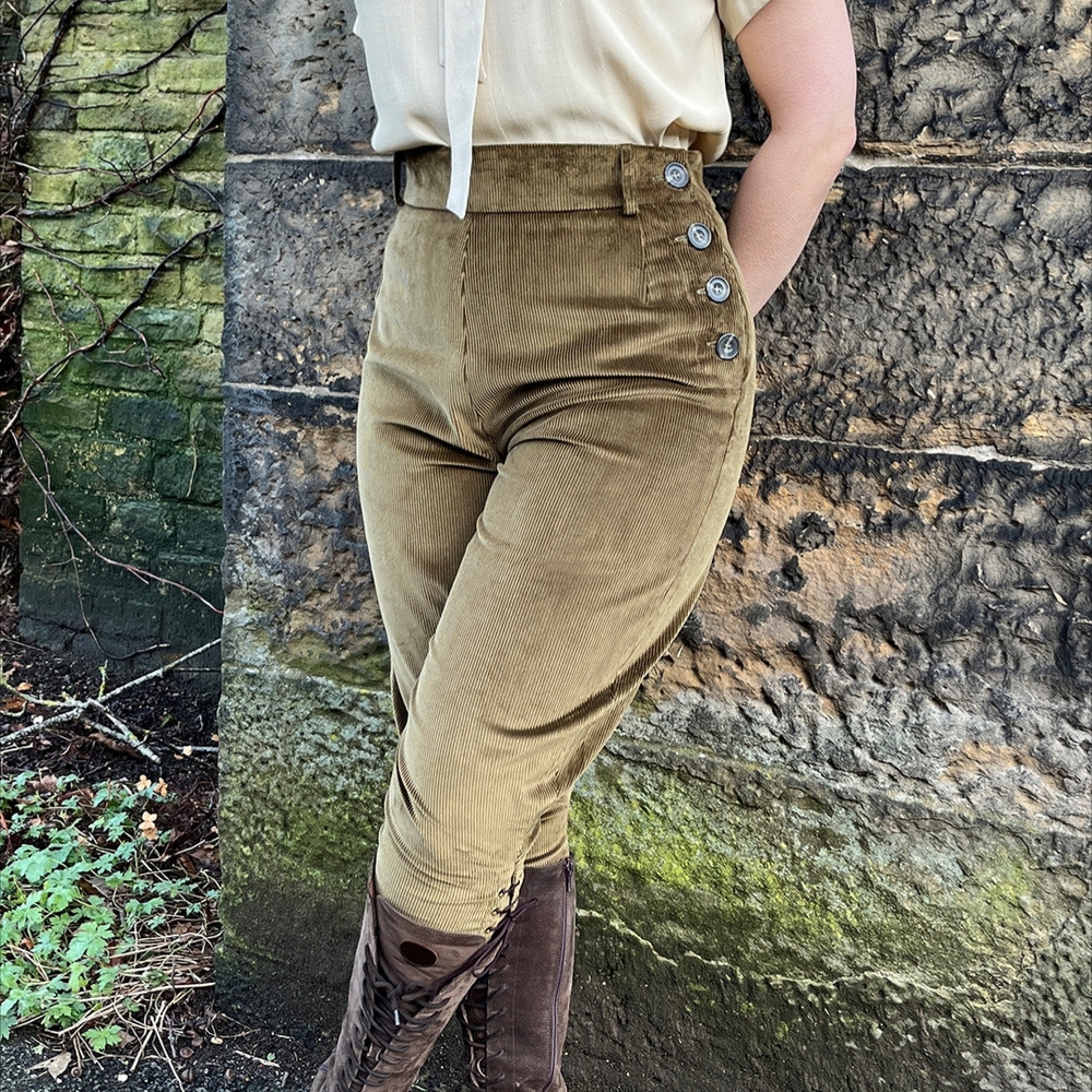 Green Corduroy 1930s Style Breeches